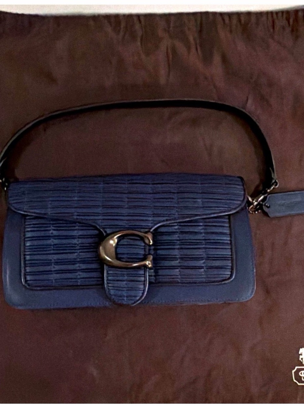 COACH Tabby 26 Shoulder Bag w/ Pleating in Nappa Leather - Cadet/Black  #89149